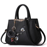 Embroidered Messenger Bags Women Leather Handbags Bags Sac a Main Ladies Hand Bag Female Mart Lion black 2  