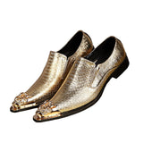 Model banquet wind belt gold dragon head party and wedding men casual dress shoes Mart Lion Gold 41 