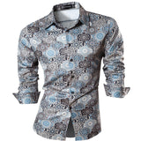Sportrendy Men's Shirts Dress Casual Leopard Print Stylish Design Shirt Tops Yellow Mart Lion JZS007-Black M 