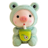 1pc 25cm Cosplay Unciorn Frog Tiger Bunny Boab Tea Plushie Pink Pig Plush Toy Girl Cuddly Baby Appease Doll Birthday Gift Mart Lion about 23-25cm frog pig 