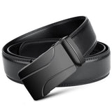 Men's Belts PU Leather Automatic Buckle Black PU + Leather Belts Width Mart Lion Back C 105cm(waist85-90cm) 