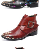  Summer Pointed Frenulum Mens shoes Dress Boots cow leather Mart Lion - Mart Lion