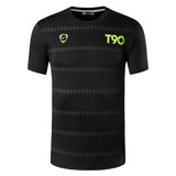 jeansian Men's Sport Tee Shirt T-Shirt Tops Running Gym Fitness Workout Football Short Sleeve Dry Fit LSL1050 Black2 Mart Lion LSL112-Black US S China