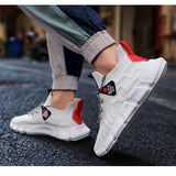 Outdoor Summer White Runing Shoes Ultralight Breathable Men's Sneakers Sock Casual Tide Mart Lion   