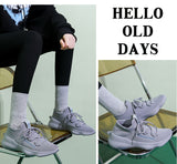 Green Women Sneakers Flying Breathable Casual Sneakers Chunky Shoes Trendy Platform Trainers