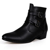 Men's Boots Winter Leather Short Boot British Style Shoes Flat Heel Work Boot Motorcycle Short Boots Casual Ankle Shoes wed4 Mart Lion   