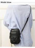 Ladies PU Leather Water Wash Bag Small Mobile Phone Sac Shoulder Diagonal Bag Light Sport Female Bag Mart Lion   
