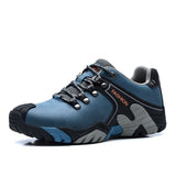 Blue Hiking Boots Men's Leather Trekking Sneakers Non-slip Anti-shock Climbing Shoes Mart Lion   