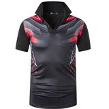 jeansian Men's Sport Tee Polo Shirts Golf Tennis Badminton Dry Fit Short Sleeve Mart Lion LSL304-Black US S 