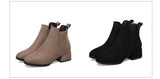  booties woman autumn winter chelsea Ankle boots suede wedges slip on short mid heel shoes Mart Lion - Mart Lion