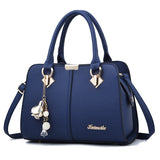 Women Leather Handbags Ladies Hand Bags Purse Shoulder Bag Mart Lion Blue 28x10x20cm 