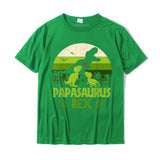 Vintage Sunset 2 Kids Papasaurus Gift For Fathers Day T-Shirt Funny Tops amp Tees Cotton Men's Funny Dominant Mart Lion Green XS 