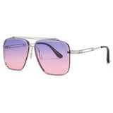 Vintage Big Square Sunglasses Women Goggles Men's Oversize Female Black Eyewear NX Mart Lion blue pink  