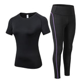 Sports Running Gym Top +Leggings Set Women Fitness Suit Gym Trainning Set Clothing Workout Fitness Women