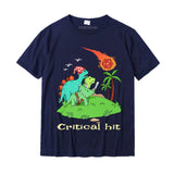 Tabletop Gaming Critical Hit Dinosaurs And Dice Premium T-Shirt Group Tops amp Tees for Men's Prevalent Cotton Funny Mart Lion Navy Blue XS 