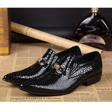 Summer Men Youth Office Elegant Pointed toe Leather shoes British formal Wedding Mart Lion black 36 