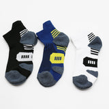 5Pairs Men Socks AnkleThick Knit Sports Outdoor Fitness Breathable Quick Dry Wear-resistant Short Running Mart Lion   