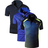 Jeansian 3 Pack Men's Sport Tee Polo Shirts Poloshirts Golf Tennis Badminton Dry Fit Short Sleeve LSL195 PackE Mart Lion   