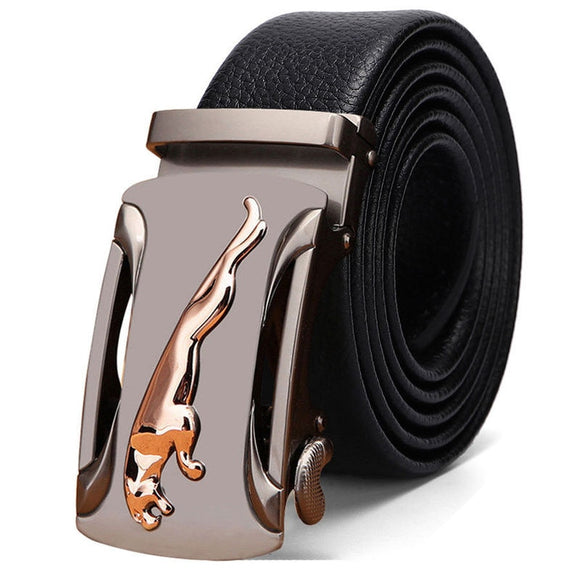  Men's Belt Casual Matte Automatic Buckle Pants Belt Lychee Pattern Width 3.5 CM Wear-Resistant Mart Lion - Mart Lion