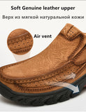 Men's Shoes 100% Genuine Leather Casual  Waterproof Work Shoes Cow Leather Loafers Mart Lion   
