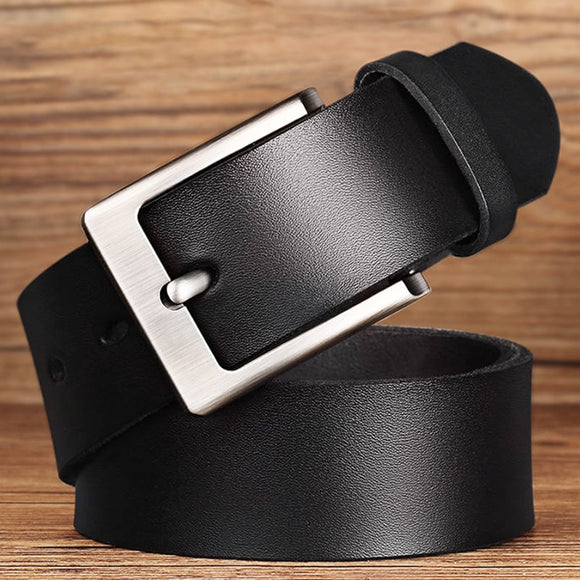  Cow Genuine Leather Belt for Men's Metal Pin Buckle Jeans Belt Cowskin Casual Belts Belt Cowboy Waistband Mart Lion - Mart Lion