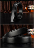 No Buckle 3.2 3.5cm 3.8cm Width Genuine Leather Belts 105-125cm Without Buckle for Pin Buckle Black 2.4cm 2.8cm 3.0cm Wide Belt Mart Lion   