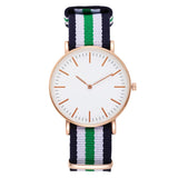 Popular Casual Quartz Watch Women Wrist Watches Nylon Band Bracelet Gold Silver Ladies Analog Clock Reloj Mujer Mart Lion   