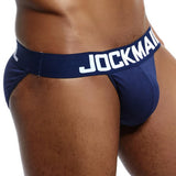 Gay Briefs Men's Underwear Panties Cueca Tanga Slip Homme Calzoncillo Kincker Bikini  Jockstrap Printed pattern Mart Lion JM304NAVY M(27-30 inches) 