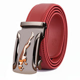 Men's Belt Casual Matte Automatic Buckle Pants Belt Lychee Pattern Width 3.5 CM Wear-Resistant Mart Lion   