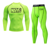 Men's Thermal underwear winter long johns 2 piece Sports suit Compression leggings Quick dry t-shirt long sleeve jogging set Mart Lion Burgundy L 