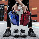 Hot Lightweight Blue Sneakers Marathon Running Shoes Men's Mesh Breathable Sports Shoes Outdoor Keep Running Mart Lion   