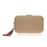 women evening bags tassel ladies clutch purse shoulder chain wedding party handbags Mart Lion YM8001gold  