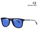 Vintage Square Style TR90 Polarized Sunglasses Men's Driving Fish Brand Design Oculos De Sol 3601 Mart Lion C2 Dark Blue Blue  