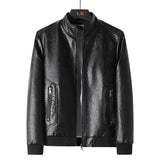 Autumn Winter Warm Leather Jacket Men's Stand Collar Coat Leather Motorcycle Jackets Zipper Coat
