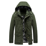 Autumn Military Blazer Jacket Mid-length Men's Casual Cotton Washed Coats Army Bomber Suit Jackets Cargo Trench Mart Lion Green M 