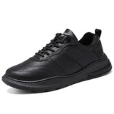Men's Shoes Leather White Breathable Sneakers Autumn All-Match Casual Zapatillas Hombre Mart Lion black 6 