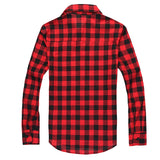 Men's Plaid Shirt Camisas Social Autumn Plaid Long-sleeved Button Down Casual Check Mart Lion   