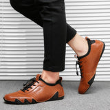 Breathable Genuine Leather Men Shoes Casual Summer Men's Loafers Slip-on Soft Flat Driving Mart Lion   