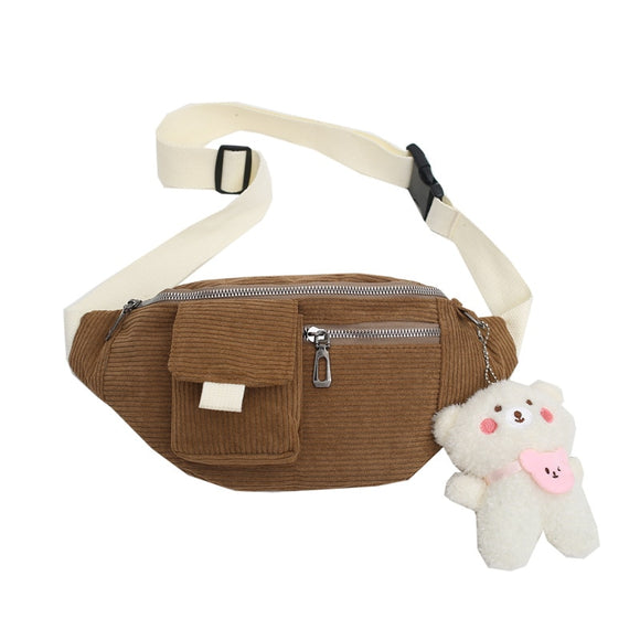  Women Bag Canvas Waist Young Girl Outdoor Chest Phone Casual Fanny Packs Cute Leisure Small Chest Bags Mart Lion - Mart Lion