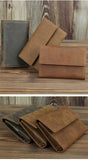  Vintage genuine cowhide wallet men's and women versatile neutral wallet three fold multifunctional leather Mart Lion - Mart Lion