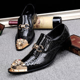 Summer Dress Men shoes Black Snake Embossed Genuine Leather Dragon Head pointed Party Trend Wedding Mart Lion   