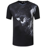 Jeansian Men's T-Shirt Sport Short Sleeve Dry Fit Running Fitness Workout Black Mart Lion LSL264-Black US S China