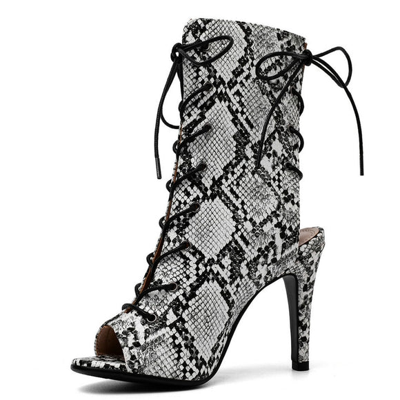 Summer Women Sandals Serpentine Leopard Gladiator Shoes Comfort Party High Heels Mart Lion   