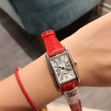 Daizhuo Small Women Square Watch Super Nice Little Red Square Steel Band Small Second Watches Mart Lion gules  
