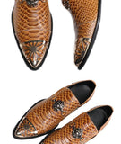 Summer Office men shoes Pointed Toe Genuine leather luxury rivet social Formal wear Youth dress Marry Mart Lion   