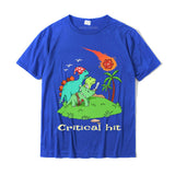 Tabletop Gaming Critical Hit Dinosaurs And Dice Premium T-Shirt Group Tops amp Tees for Men's Prevalent Cotton Funny Mart Lion Blue XS 
