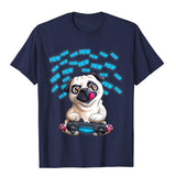 Pew Gamer Pug Funny Video Gaming Pugs Gift Special Men's Top T-Shirts Normcore Cotton Popular Mart Lion Navy XS 