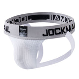 Men's Jockstrap Athletic Supporter Gym Strap Brief Jockstraps Gay Men's Underwear Mart Lion JM230WHITE M(27-30 inches) 