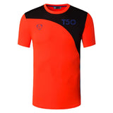 jeansian Sport Tee Shirt T-shirt Running Gym Fitness Workout Football Short Sleeve Dry Fit LSL147 Orange Mart Lion LSL145-Orange US S 