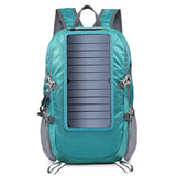 Solar Backpack Foldable Hiking Daypack With 5V Power Supply 6.5W Solar Panel Charge For Cell Phones Mart Lion green  